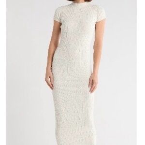 Good American
Terry Ribbed
T-Shirt Dress , Marshmallow, Medium